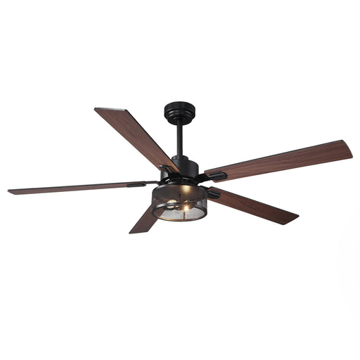 60 Inch Eden Black Ceiling Fan with Light and APP & Remote Control - Sweatfully