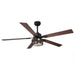 60 Inch Eden Black Ceiling Fan with Light and APP & Remote Control - Sweatfully