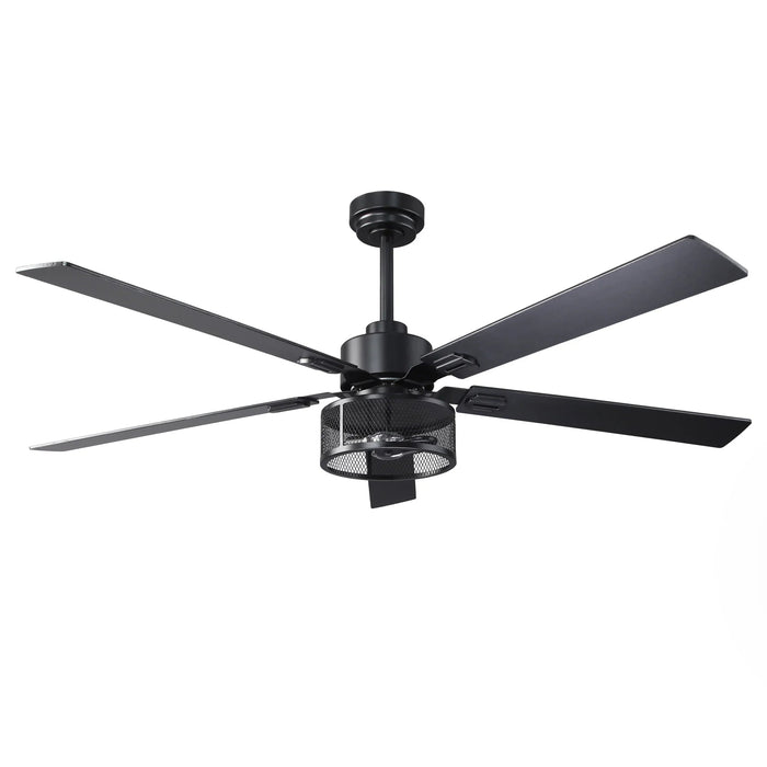 60 Inch Eden Black Ceiling Fan with Light and APP & Remote Control - Sweatfully