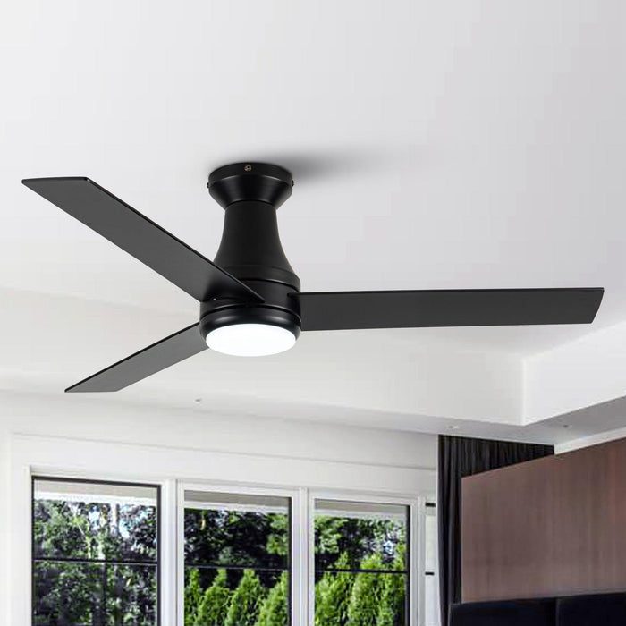 Vaczon 48" 3 Blades Flush Mount Ceiling Fan with Lighting and Remote Control - Sweatfully