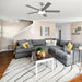 Vaczon 48" 5 Blades Industrial DC Motor Ceiling Fan with LED Lighting and Remote Control - Sweatfully