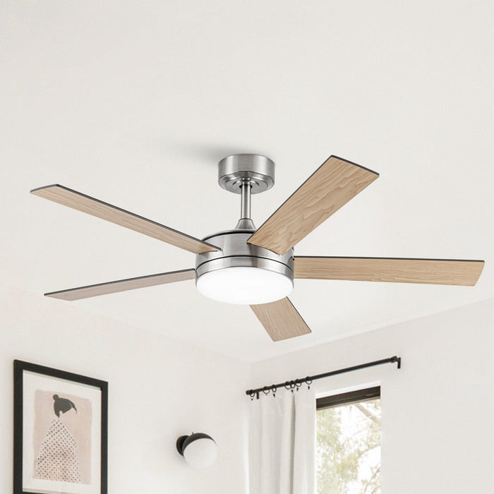 Vaczon 48" 5 Blades Industrial DC Motor Ceiling Fan with LED Lighting and Remote Control - Sweatfully