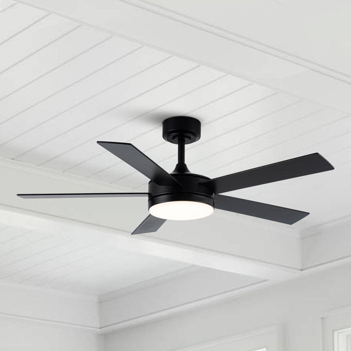Vaczon 48" 5 Blades Industrial DC Motor Ceiling Fan with LED Lighting and Remote Control - Sweatfully
