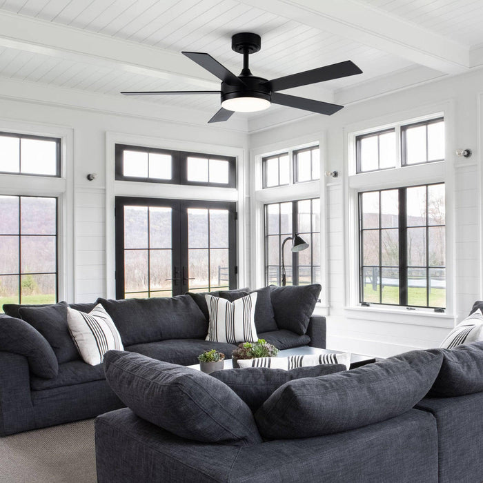 Vaczon 48" 5 Blades Industrial DC Motor Ceiling Fan with LED Lighting and Remote Control - Sweatfully