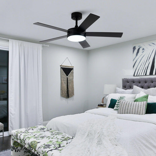 Vaczon 48" 5 Blades Industrial DC Motor Ceiling Fan with LED Lighting and Remote Control - Sweatfully