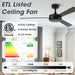 Vaczon 52" 3 Blades Ceiling Fan with Remote Control - Sweatfully