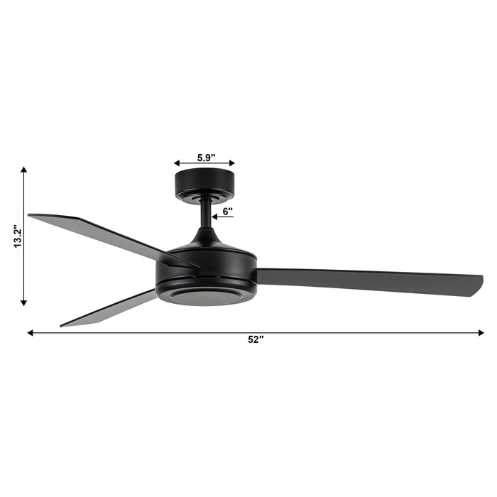 Vaczon 52" 3 Blades Ceiling Fan with Remote Control - Sweatfully