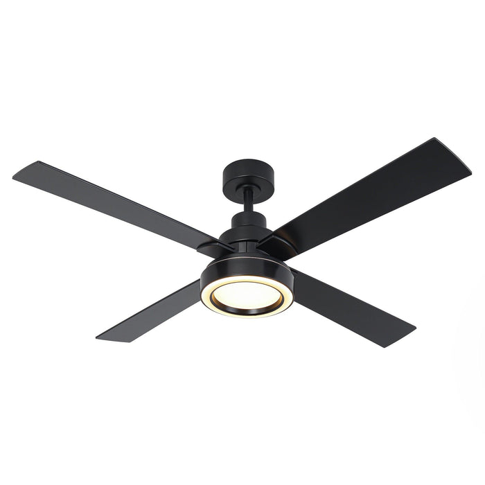 Vaczon 52 Inch 4 Blades DC Motor Modern Downrod Ceiling Fan with LED Light and Remote Control - Sweatfully