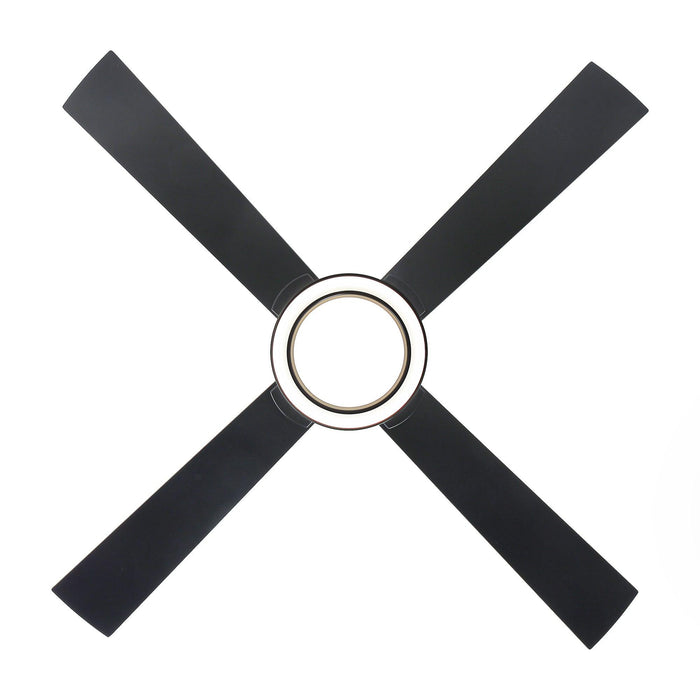 Vaczon 52 Inch 4 Blades DC Motor Modern Downrod Ceiling Fan with LED Light and Remote Control - Sweatfully