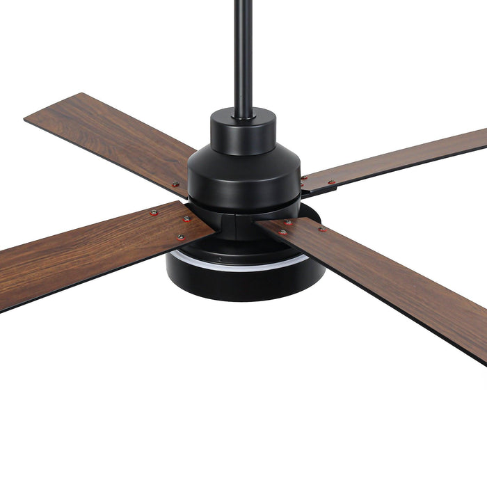 Vaczon 52 Inch 4 Blades DC Motor Modern Downrod Ceiling Fan with LED Light and Remote Control - Sweatfully