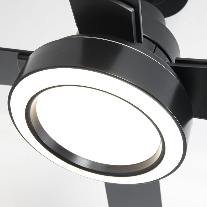 Vaczon 52 Inch 4 Blades DC Motor Modern Downrod Ceiling Fan with LED Light and Remote Control - Sweatfully