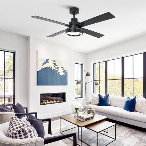 Vaczon 52" Down Mount Ceiling Fan with LED Light and Remote Control - Sweatfully