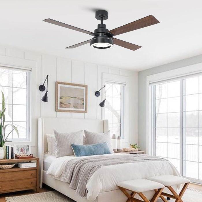 Vaczon 52" Down Mount Ceiling Fan with LED Light and Remote Control - Sweatfully
