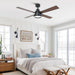 Vaczon 52 Inch 4 Blades DC Motor Modern Downrod Ceiling Fan with LED Light and Remote Control - Sweatfully