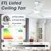 52" Vaczon 5 Blades Ceiling Fan with LED Light and Remote Control - Sweatfully