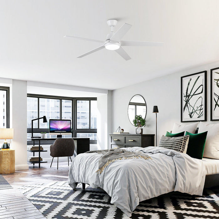 52" Vaczon 5 Blades Ceiling Fan with LED Light and Remote Control - Sweatfully
