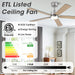 Vaczon 52" DC Motor Ceiling Fan with LED Lighting and Remote Control - Sweatfully