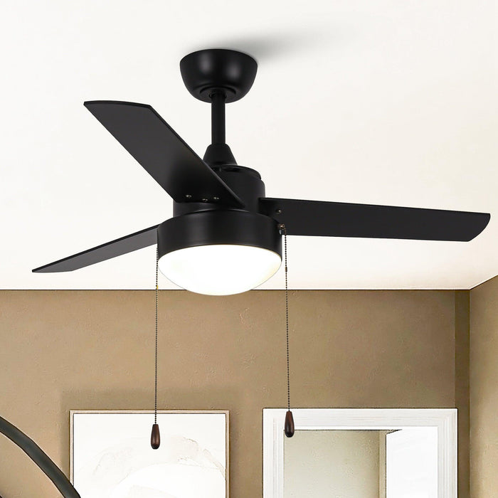 42" Vaczon 3 Blades Traditional Ceiling Fan with Pull Chain - Sweatfully