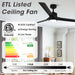 Vaczon 60" Industrial Fan with LED Lighting and Remote Control - Sweatfully