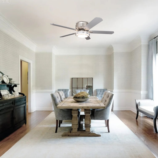 Vaczon 52 Inch Double-sided Blades Flush Mount LED Ceiling Fan with APP and Remote Control - Sweatfully