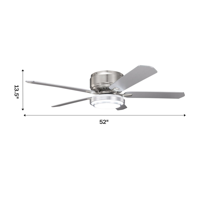 Vaczon 52 Inch Double-sided Blades Flush Mount LED Ceiling Fan with APP and Remote Control - Sweatfully