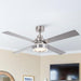 Vaczon 52" Down Mount Ceiling Fan with LED Light and Remote Control - Sweatfully