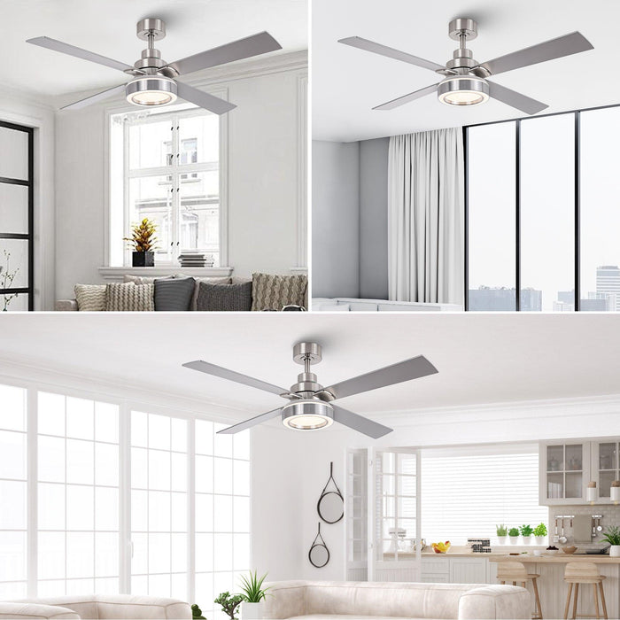 Vaczon 52" Down Mount Ceiling Fan with LED Light and Remote Control - Sweatfully
