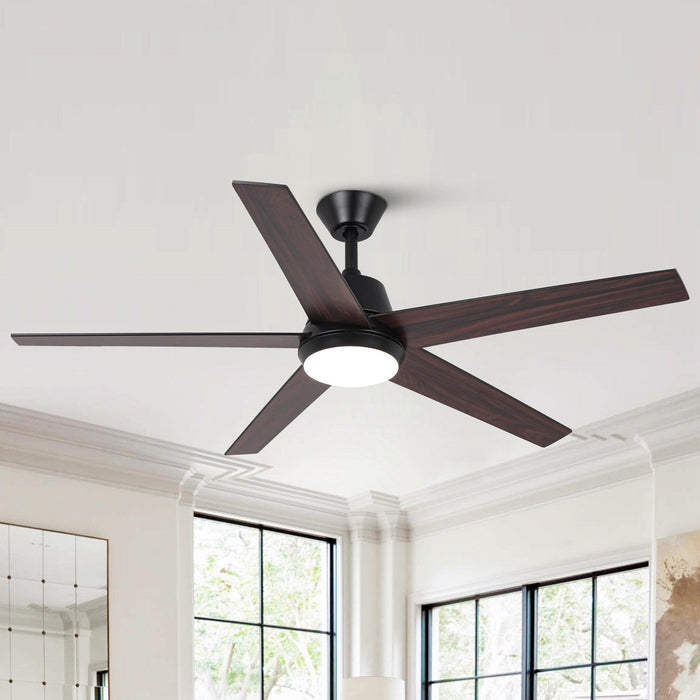 52" Vaczon 5 Blades Ceiling Fan with LED Light and Remote Control - Sweatfully