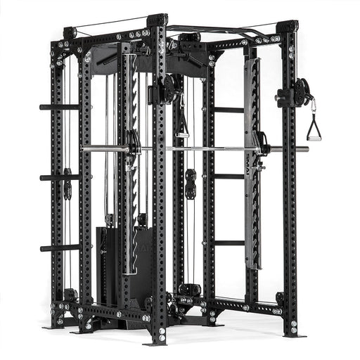 All In 1 Cable Trainer - Power Rack with Cable Machine, Smith Machine & Accessory Pack - Vanta Series - Sweatfully