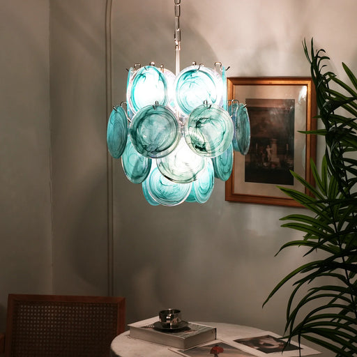 Vintage Murano Blue Glass Chandelier - Sweatfully