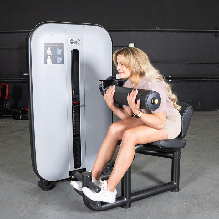 Vogue AB/Back Combo - Muscle D Fitness - Adjustable - Pin Selectorized - Abdominal Back Workouts - Sweatfully