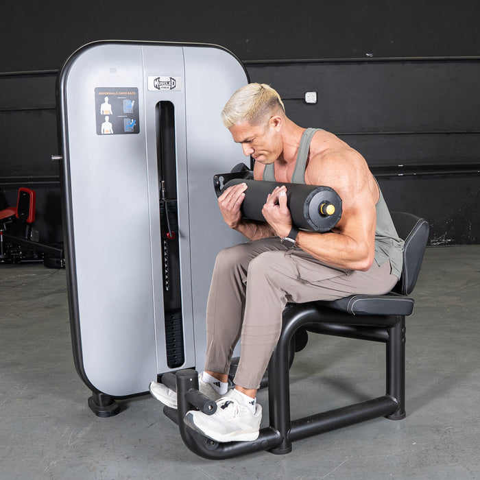 Vogue AB/Back Combo - Muscle D Fitness - Adjustable - Pin Selectorized - Abdominal Back Workouts - Sweatfully