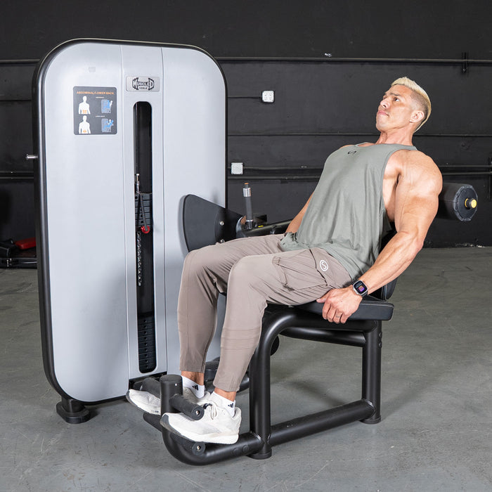 Vogue AB/Back Combo - Muscle D Fitness - Adjustable - Pin Selectorized - Abdominal Back Workouts - Sweatfully