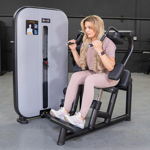 Vogue Ab Crunch - Muscle D Fitness - Adjustable Seat - Abdominal Workout - Selectorized Weight - Sweatfully