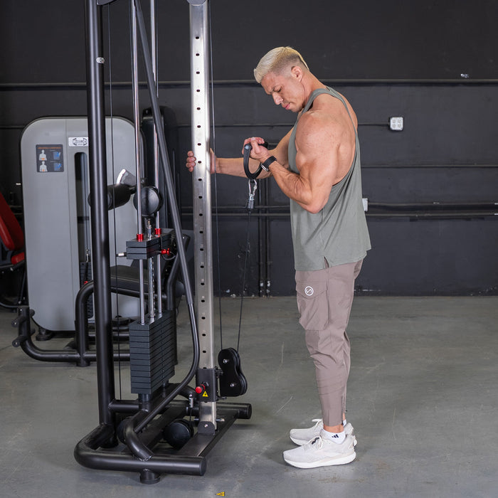 Vogue Cable Crossover - Muscle D Fitness - Pin Selectorized - Chest Back Combo Workouts - Sweatfully