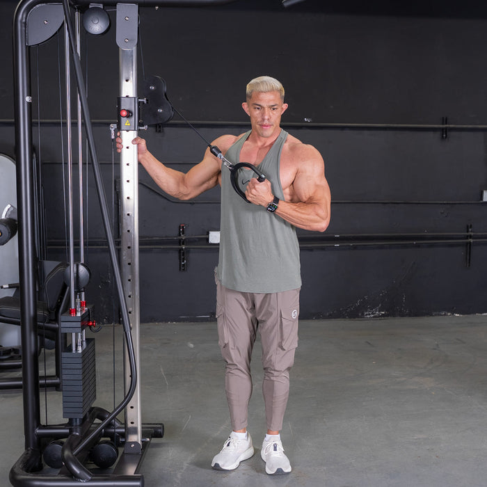 Vogue Cable Crossover - Muscle D Fitness - Pin Selectorized - Chest Back Combo Workouts - Sweatfully