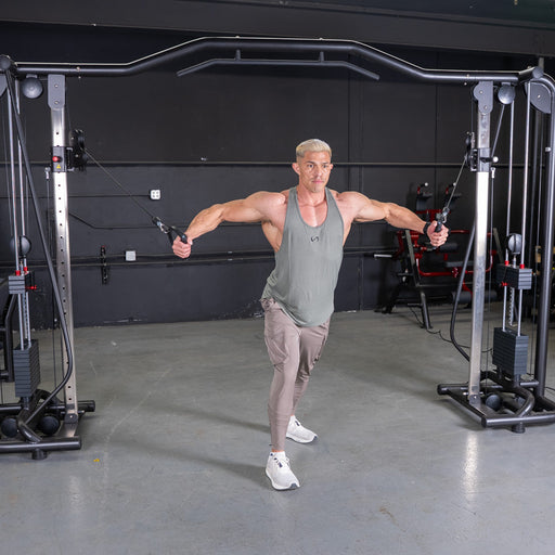 Vogue Cable Crossover - Muscle D Fitness - Pin Selectorized - Chest Back Combo Workouts - Sweatfully