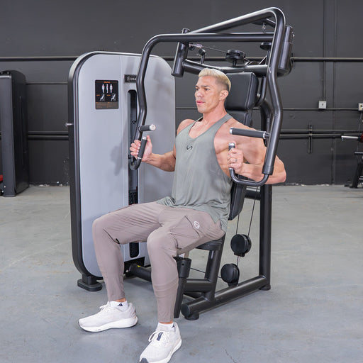 Vogue Chest Press - Muscle D Fitness - Adjustable Seat - Pin Selectorized - Pec Workout - Sweatfully