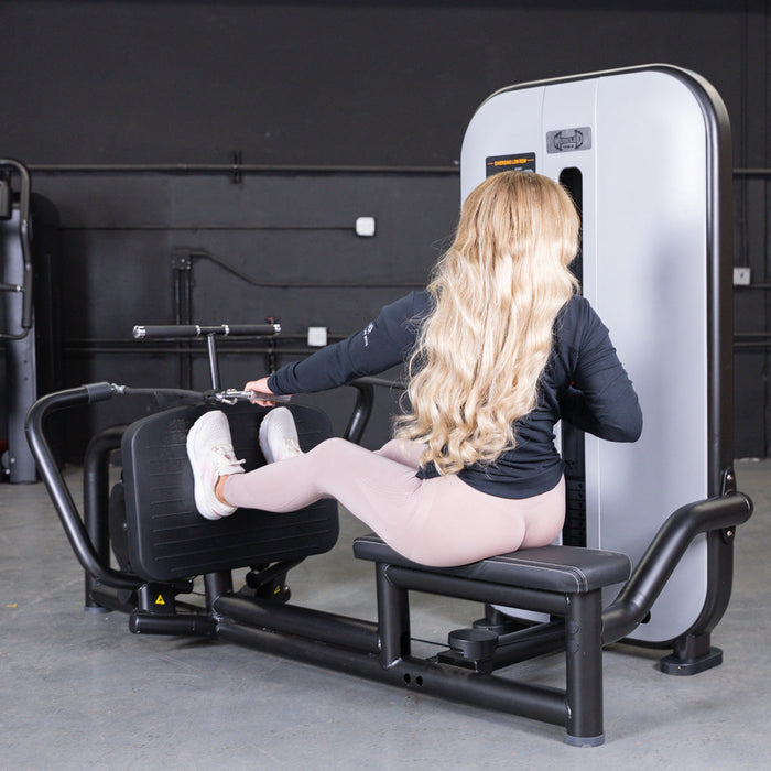 Vogue Diverging Low Row- Seated - Pin Selectorized - Lats Delts Rhomboids Traps Workout - Sweatfully