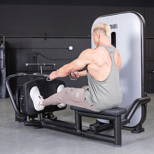 Vogue Diverging Low Row- Seated - Pin Selectorized - Lats Delts Rhomboids Traps Workout - Sweatfully