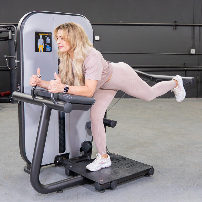 Vogue Glute Extension - Muscle D Fitness - Pin Selectorized - Leg Workout - Sweatfully