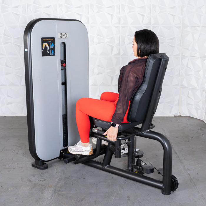 Vogue Inner/Outer Thigh - Muscle D Fitness - Adjustable Seat - Pin Selectorized - Leg Workout Combo - Sweatfully