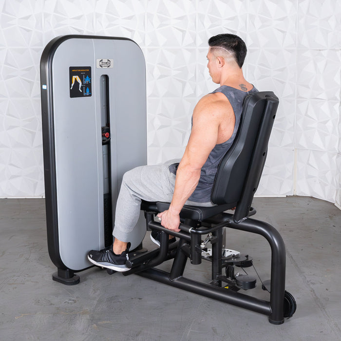 Vogue Inner/Outer Thigh - Muscle D Fitness - Adjustable Seat - Pin Selectorized - Leg Workout Combo - Sweatfully
