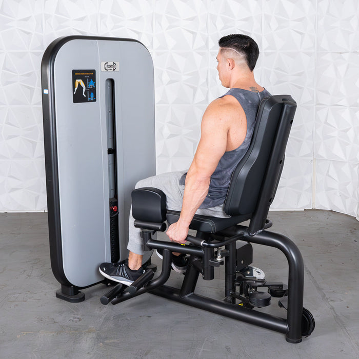 Vogue Inner/Outer Thigh - Muscle D Fitness - Adjustable Seat - Pin Selectorized - Leg Workout Combo - Sweatfully