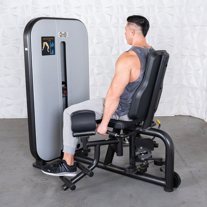 Vogue Inner/Outer Thigh - Muscle D Fitness - Adjustable Seat - Pin Selectorized - Leg Workout Combo - Sweatfully