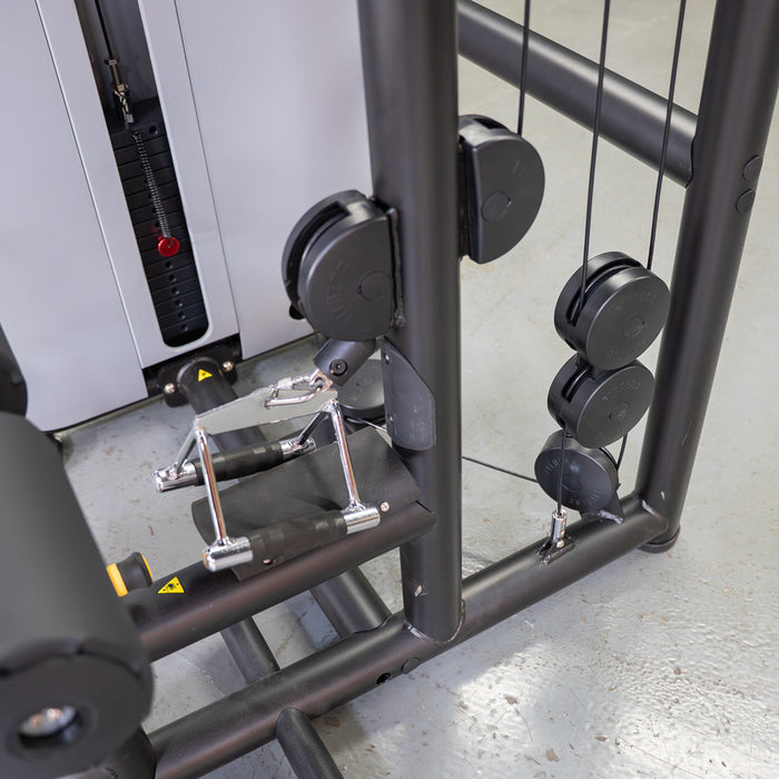 Vogue Lat/Low Row - Muscle D Fitness - Adjustable Seat - Pin Selectorized - Combo Back Machine - Sweatfully