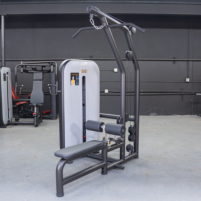 Vogue Lat/Low Row - Muscle D Fitness - Adjustable Seat - Pin Selectorized - Combo Back Machine - Sweatfully