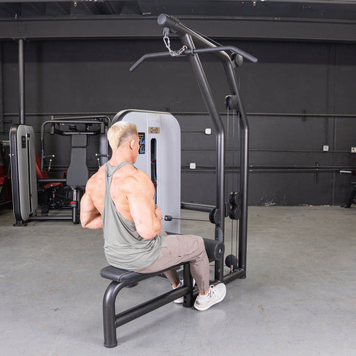 Vogue Lat/Low Row - Muscle D Fitness - Adjustable Seat - Pin Selectorized - Combo Back Machine - Sweatfully