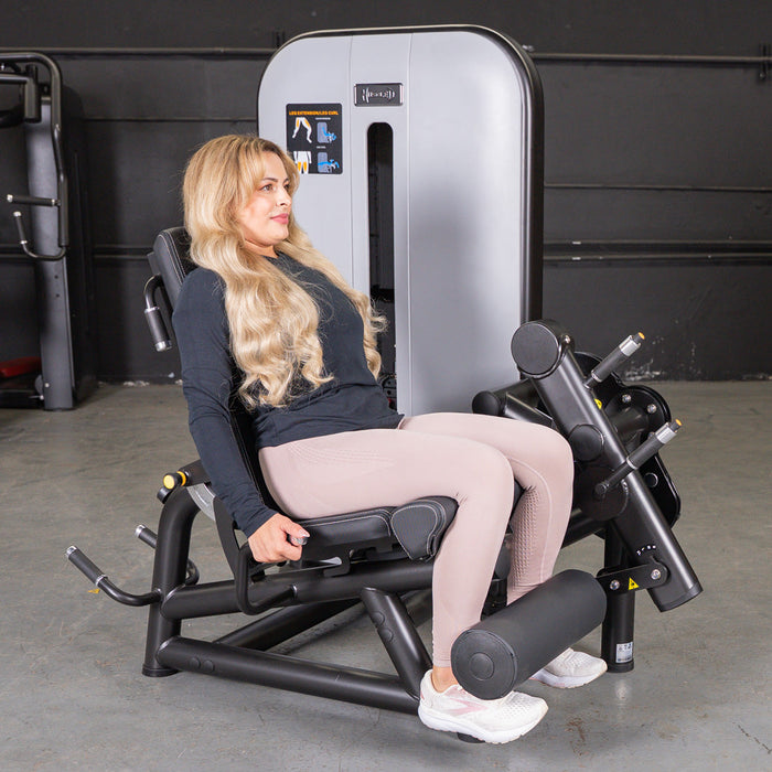 Vogue Leg Extension/Prone Leg Curl Combo - Muscle D Fitness - Seated - Adjustable - Pin Selectorized - Quads Hamstring Machine - Sweatfully