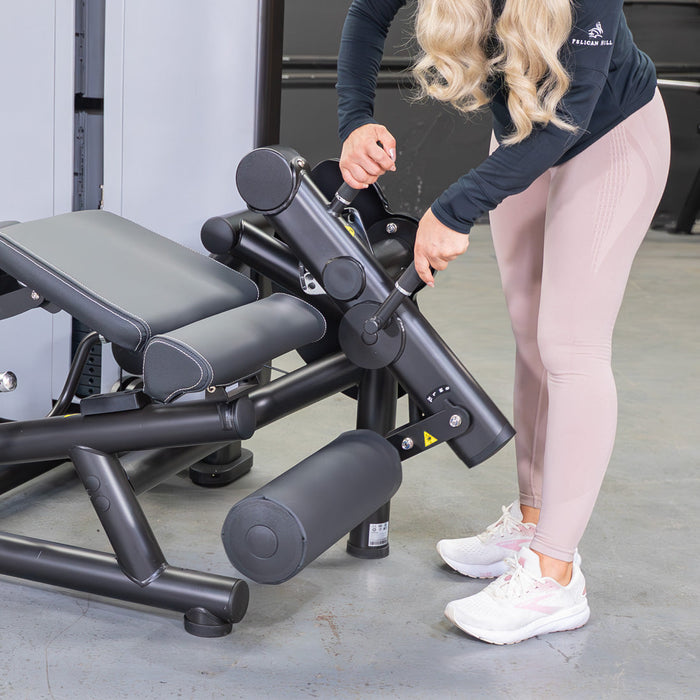 Vogue Leg Extension/Prone Leg Curl Combo - Muscle D Fitness - Seated - Adjustable - Pin Selectorized - Quads Hamstring Machine - Sweatfully
